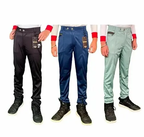 Men Trousers Pack Of 3 Stylish Trousers Soft Lycra Blend Trousers