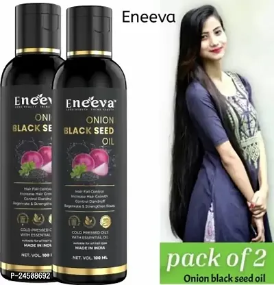 Eneeva Onion Black Seed Oil Hair Oil-100 ml Each ,Pack Of  2-thumb0