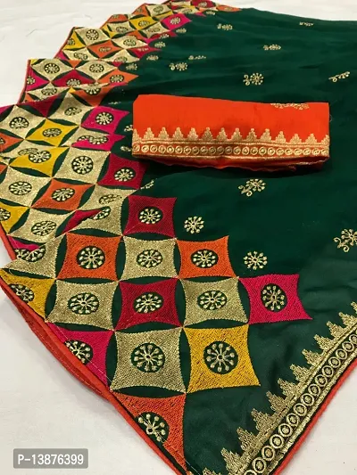 Beautiful Cotton Blend Saree With Blouse Piece For Women