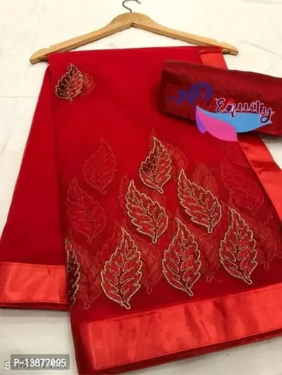 Beautiful Net Saree With Blouse Piece For Women