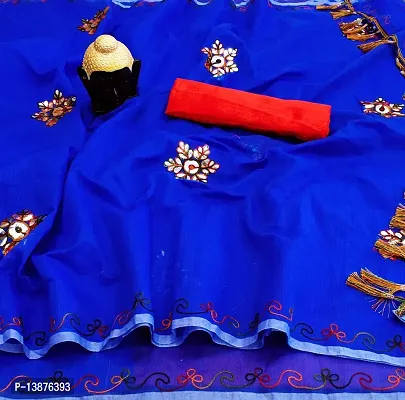 Beautiful Chanderi Cotton Saree With Blouse Piece For Women