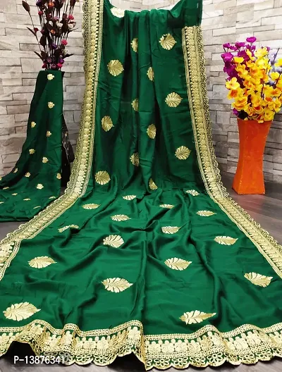 Beautiful Cotton Blend Saree With Blouse Piece For Women-thumb0