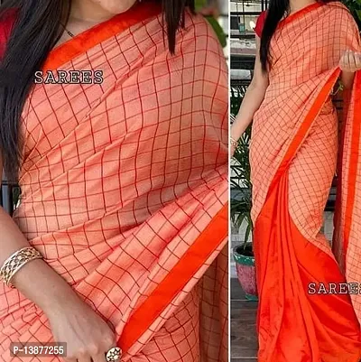 Beautiful Cotton Blend Saree With Blouse Piece For Women-thumb0