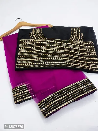 Beautiful Net Saree With Blouse Piece For Women