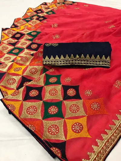 Beautiful Blend Saree With Blouse Piece For Women