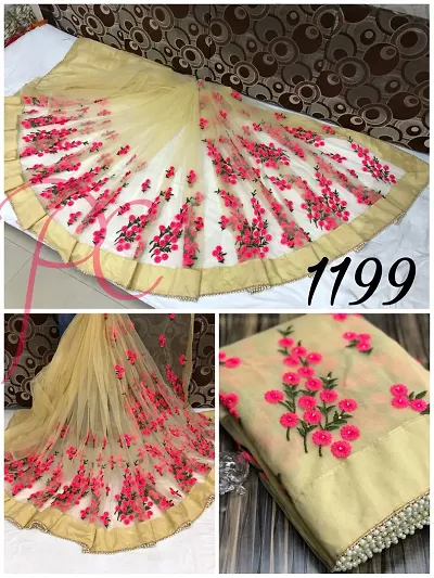 Beautiful Art Silk Embroidered Saree With Blouse Piece For Women