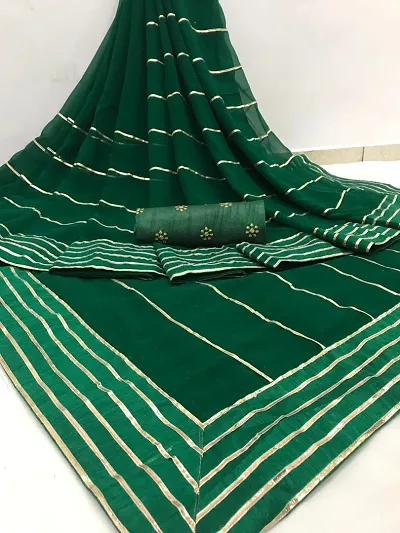 Beautiful Blend Saree With Blouse Piece For Women