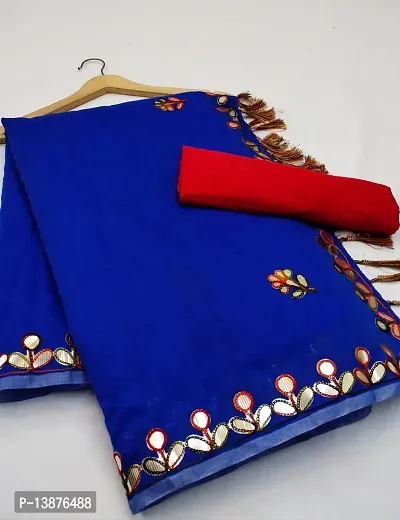 Beautiful Chanderi Cotton Saree With Blouse Piece For Women