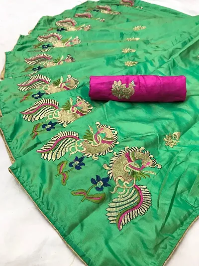 Beautiful Blend Saree With Blouse Piece For Women