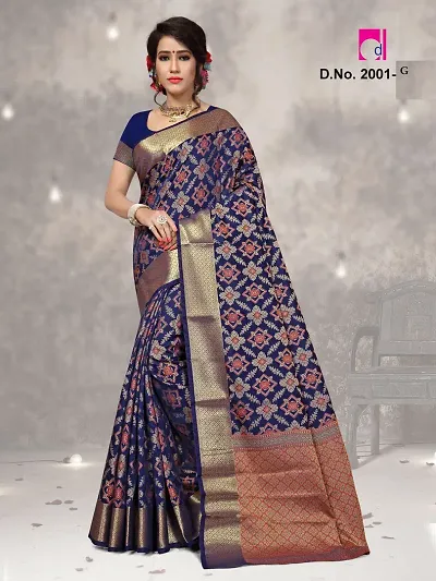 Beautiful Cotton Blend Printed Sarees with Blouse