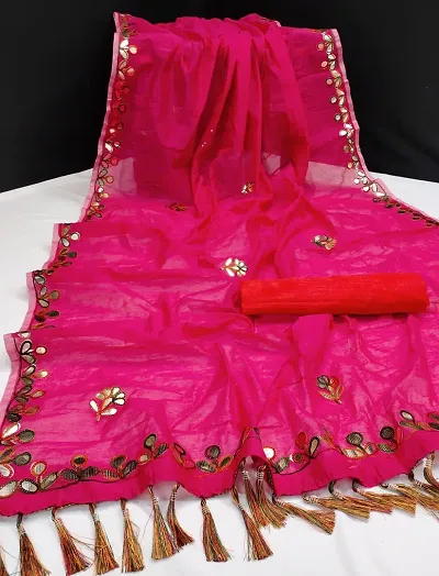 Chanderi Cotton Sarees with Blouse Piece