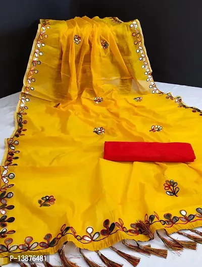 Beautiful Chanderi Cotton Saree With Blouse Piece For Women