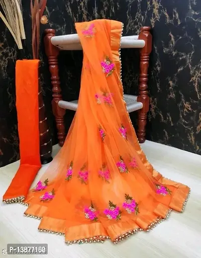 Beautiful Net Saree With Blouse Piece For Women