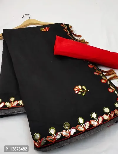 Beautiful Chanderi Cotton Saree With Blouse Piece For Women