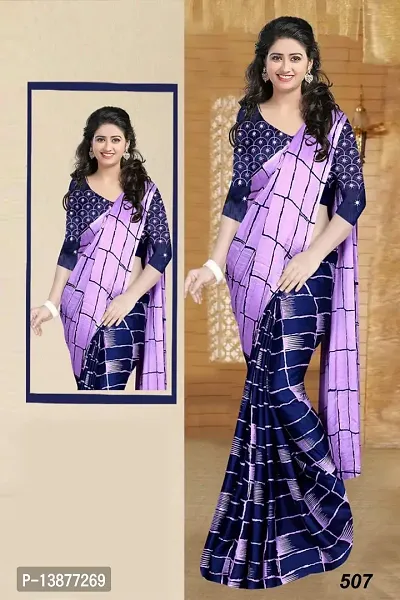 Beautiful Cotton Blend Saree With Blouse Piece For Women-thumb0