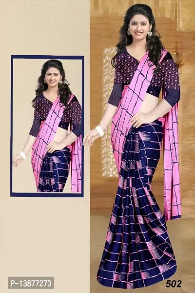 Beautiful Cotton Blend Saree With Blouse Piece For Women