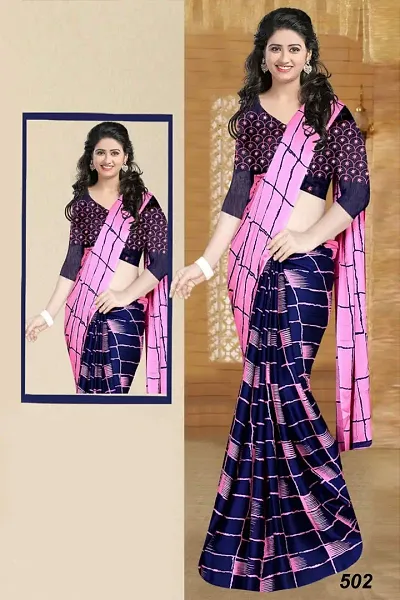 Beautiful Cotton Blend Saree With Blouse Piece