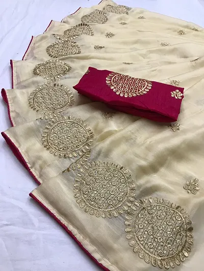 Hot Selling Cotton Blend Saree with Blouse piece 