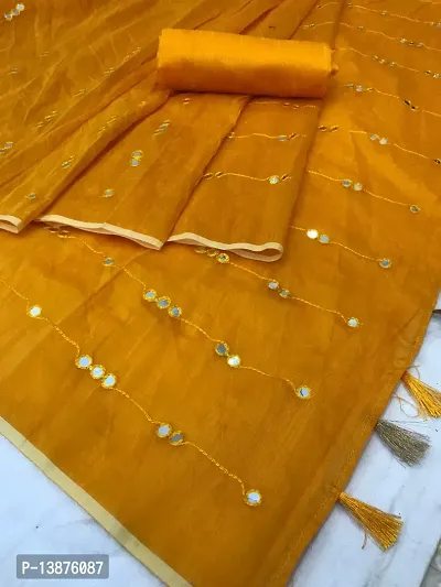 Beautiful Chanderi Cotton Saree With Blouse Piece For Women