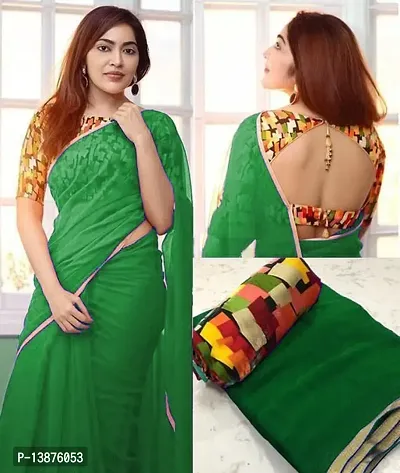 Beautiful Georgette Saree With Blouse Piece For Women