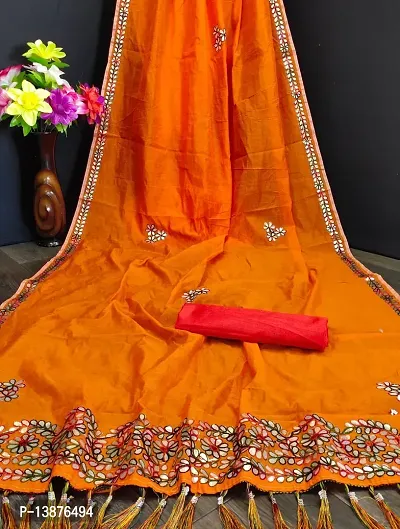 Beautiful Chanderi Cotton Saree With Blouse Piece For Women
