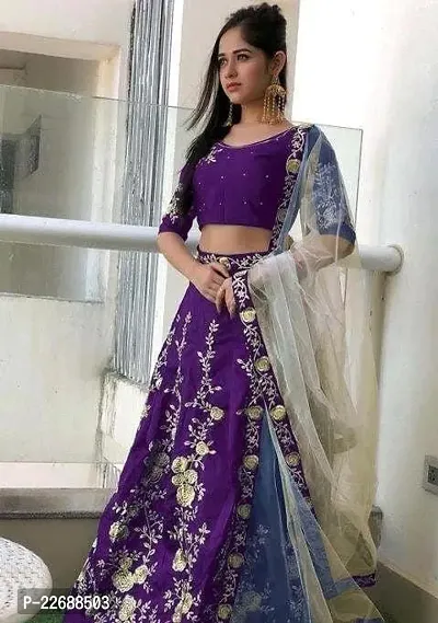 Stylish Silk Blend  Lehenga Choli Set For Women