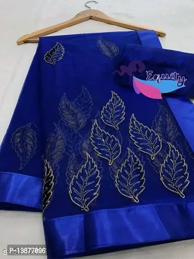 Beautiful Net Saree With Blouse Piece For Women