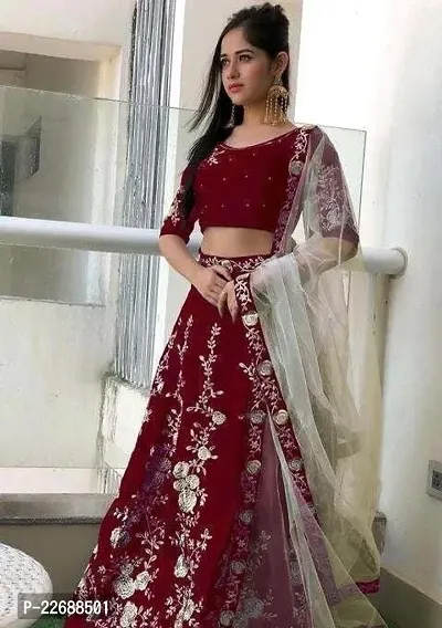 Stylish Silk Blend  Lehenga Choli Set For Women-thumb0