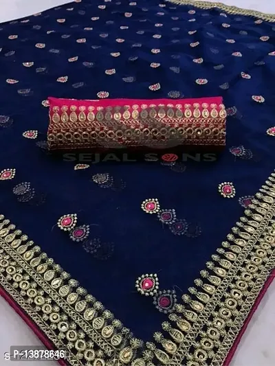 Beautiful Net Saree With Blouse Piece For Women