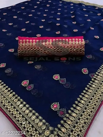 Beautiful Net Sarees With Blouse Piece