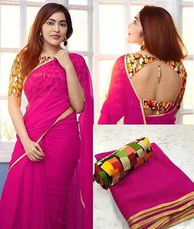 Price Dropp!!!!! Best Selling Solid Bollywood Georgette Sarees