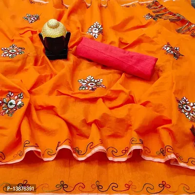 Beautiful Chanderi Cotton Saree With Blouse Piece For Women