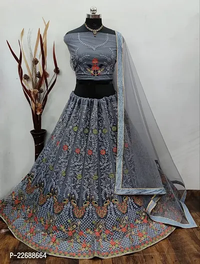 Stylish Silk Blend  Lehenga Choli Set For Women-thumb0