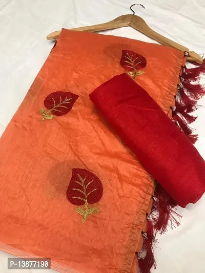 Beautiful Chanderi Cotton Saree With Blouse Piece For Women