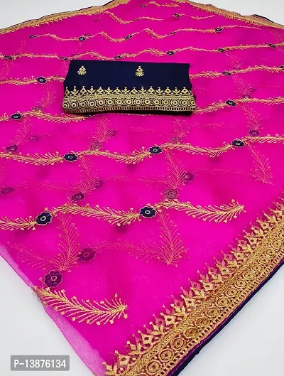 Beautiful Net Saree With Blouse Piece For Women