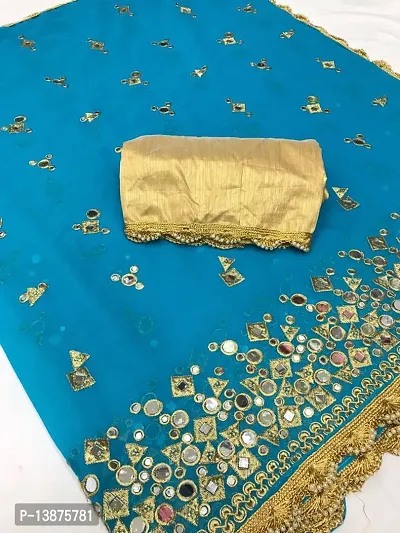 Beautiful Georgette Saree With Blouse Piece For Women