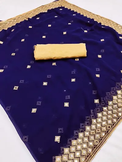 Beautiful Blend Saree With Blouse Piece For Women