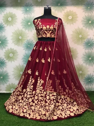 Stylish Silk Blend Lehenga Choli Set For Women