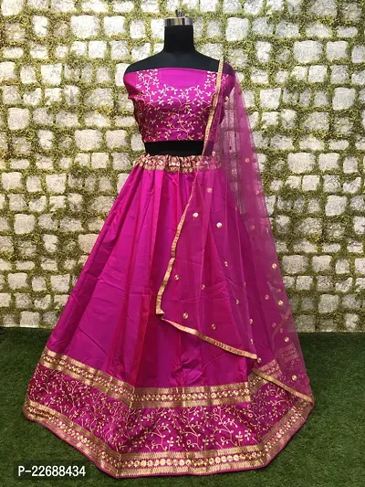 Stylish Silk Blend  Lehenga Choli Set For Women-thumb0