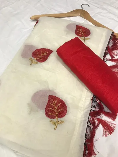 Beautiful Chanderi Cotton Saree With Blouse Piece