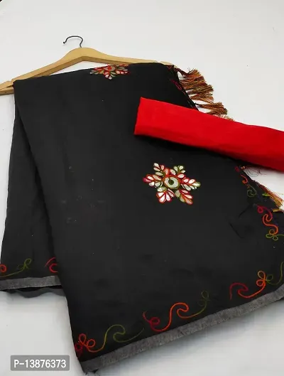 Beautiful Chanderi Cotton Saree With Blouse Piece For Women