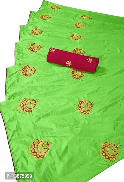 Beautiful Cotton Blend Saree With Blouse Piece For Women-thumb0