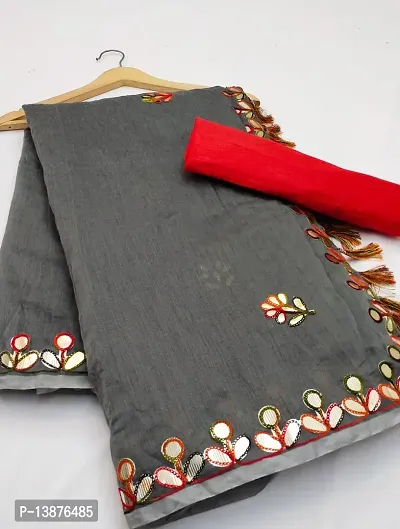 Beautiful Chanderi Cotton Saree With Blouse Piece For Women