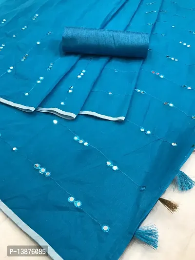 Beautiful Chanderi Cotton Saree With Blouse Piece For Women