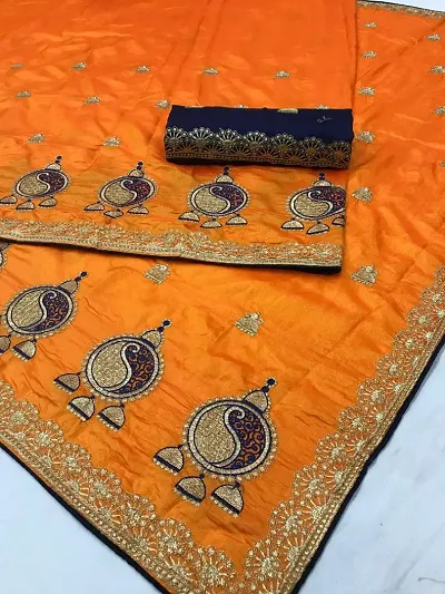 Best Selling Cotton Blend Saree with Blouse piece 