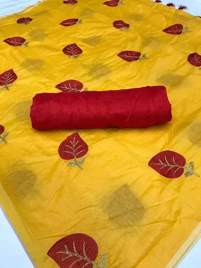 Beautiful Chanderi Cotton Saree With Blouse Piece