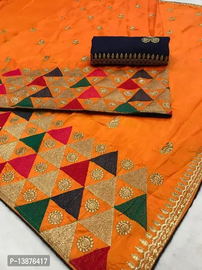 Beautiful Cotton Blend Saree With Blouse Piece For Women