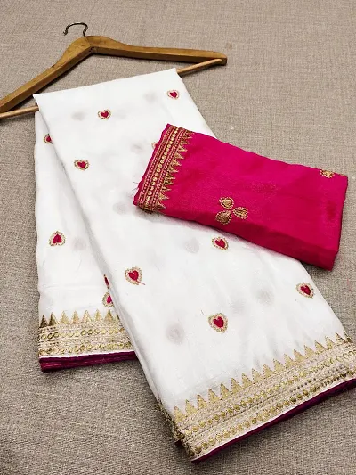 Beautiful Blend Saree With Blouse Piece For Women