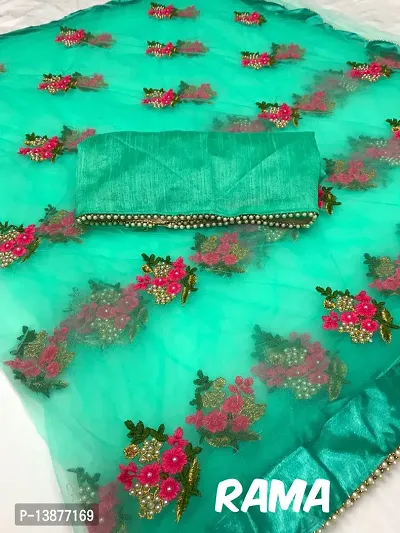 Beautiful Net Saree With Blouse Piece For Women