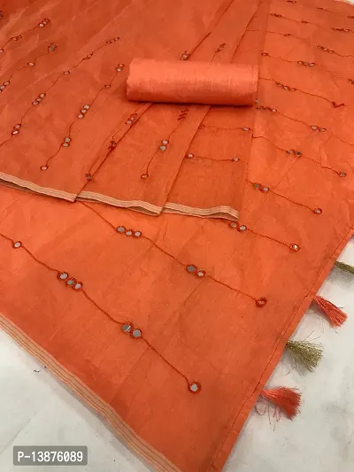 Beautiful Chanderi Cotton Saree With Blouse Piece For Women